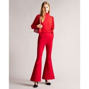 NWT Ted Baker BEVIS High Waisted Exaggerated Kickflare Trouser